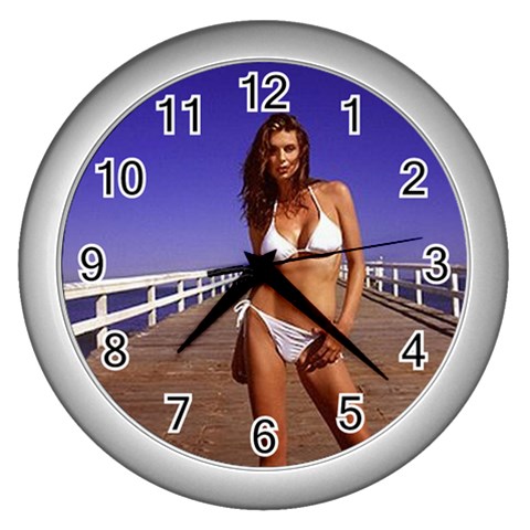 swimsuits Wall Clock (Silver) from ArtsNow.com Front