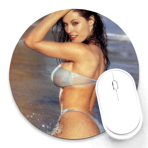 bikini Round Mousepad from ArtsNow.com Front