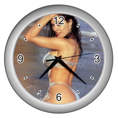 swimsuits Wall Clock (Silver) from ArtsNow.com Front