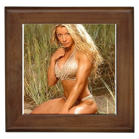 Guld_bikini Framed Tile from ArtsNow.com Front