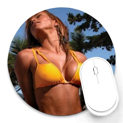 bikini Round Mousepad from ArtsNow.com Front