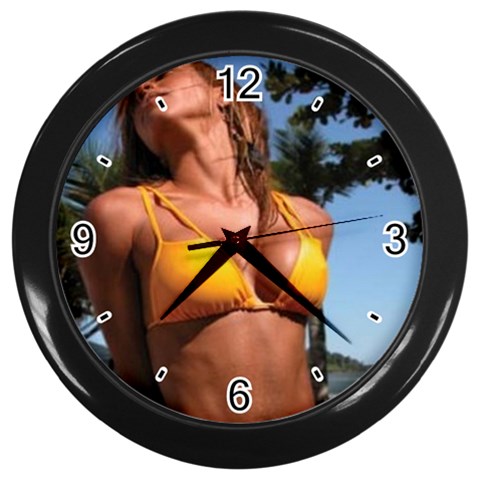 swimsuits Wall Clock (Black) from ArtsNow.com Front