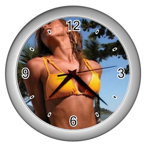 swimsuits Wall Clock (Silver) from ArtsNow.com Front