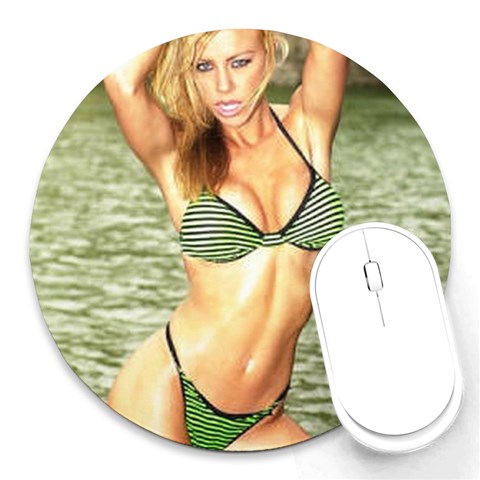 bikini Round Mousepad from ArtsNow.com Front