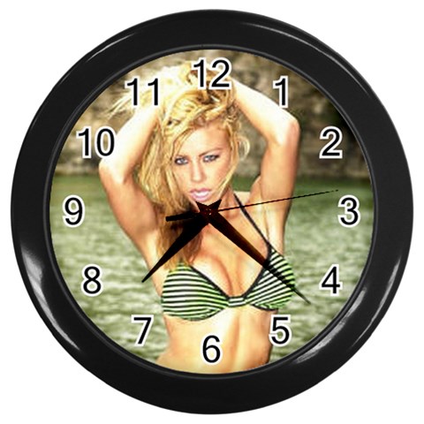 swimsuits Wall Clock (Black) from ArtsNow.com Front