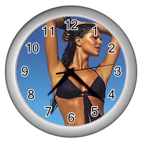 swimsuits Wall Clock (Silver) from ArtsNow.com Front