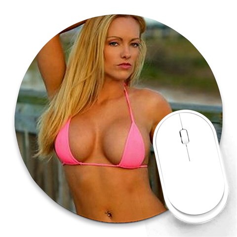 bikini Round Mousepad from ArtsNow.com Front