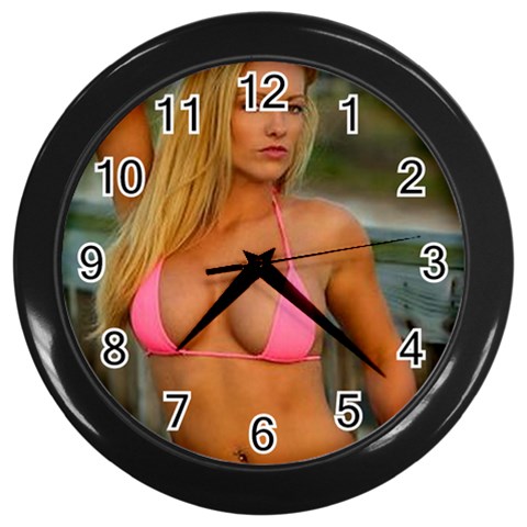 swimsuits Wall Clock (Black) from ArtsNow.com Front