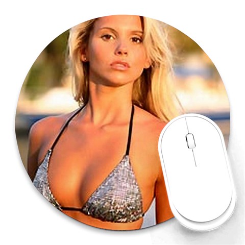 bikini Round Mousepad from ArtsNow.com Front