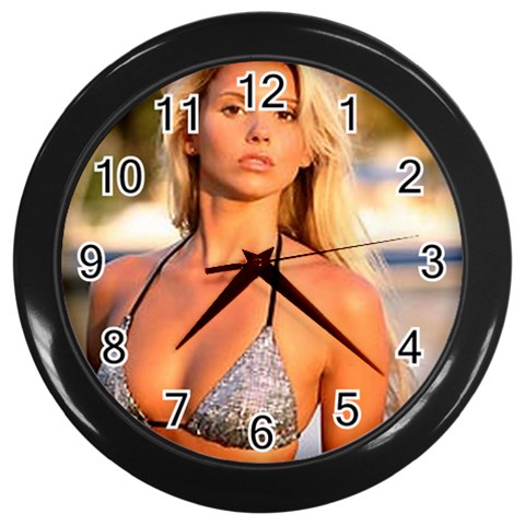 swimsuits Wall Clock (Black) from ArtsNow.com Front