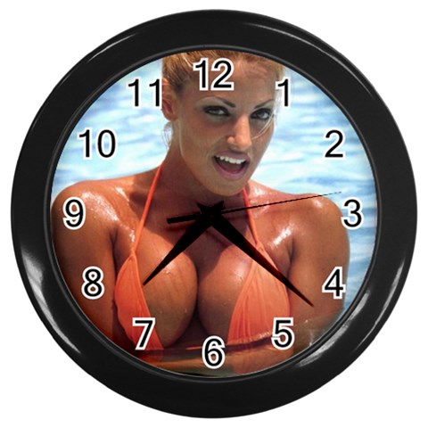 swimsuits Wall Clock (Black) from ArtsNow.com Front