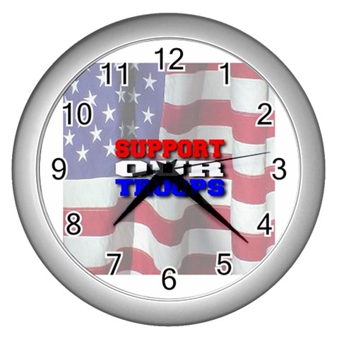 patriotic Wall Clock (Silver) from ArtsNow.com Front