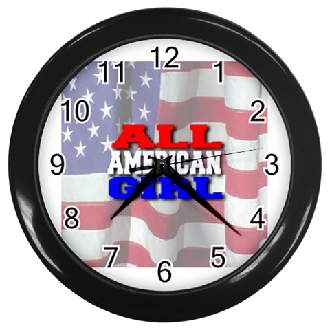 patriotic Wall Clock (Black) from ArtsNow.com Front