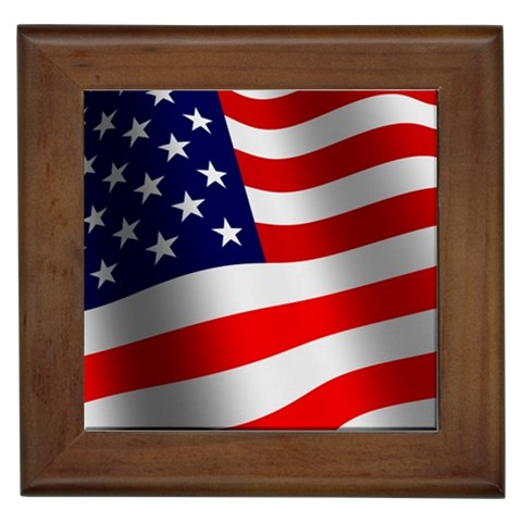 usflag_med Framed Tile from ArtsNow.com Front