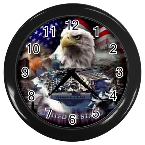 patriotic Wall Clock (Black) from ArtsNow.com Front