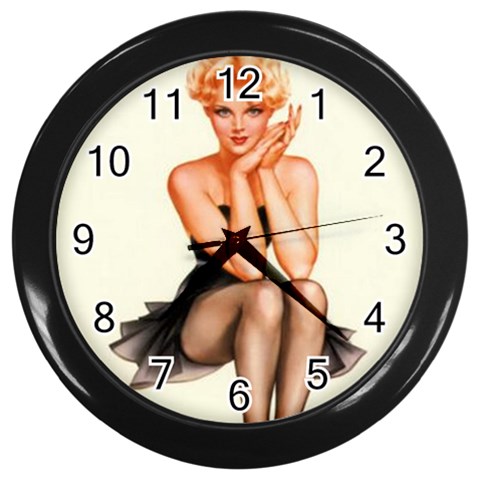 pinup Wall Clock (Black) from ArtsNow.com Front