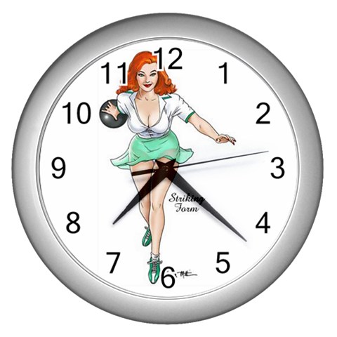 pinup Wall Clock (Silver) from ArtsNow.com Front