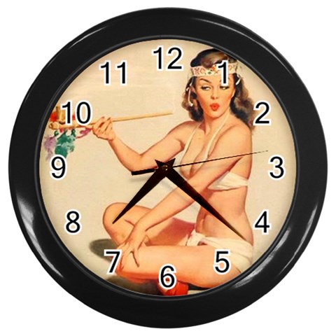 pinup Wall Clock (Black) from ArtsNow.com Front