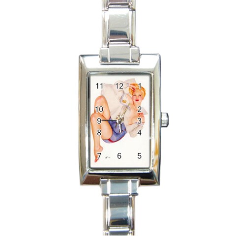 GHJ Rectangular Italian Charm Watch from ArtsNow.com Front