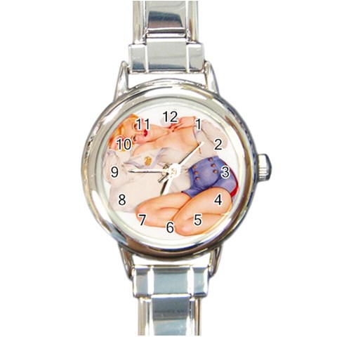 GHJ Round Italian Charm Watch from ArtsNow.com Front