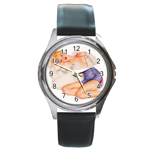 GHJ Round Metal Watch from ArtsNow.com Front