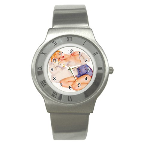 GHJ Stainless Steel Watch from ArtsNow.com Front