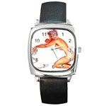 Petty_pin-up Square Metal Watch