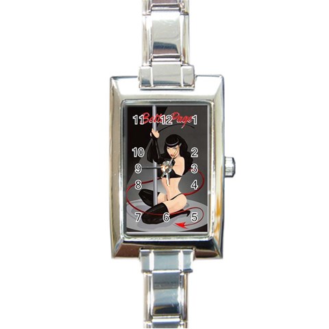 pinupgirls4 Rectangular Italian Charm Watch from ArtsNow.com Front