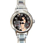 pinupgirls4 Round Italian Charm Watch