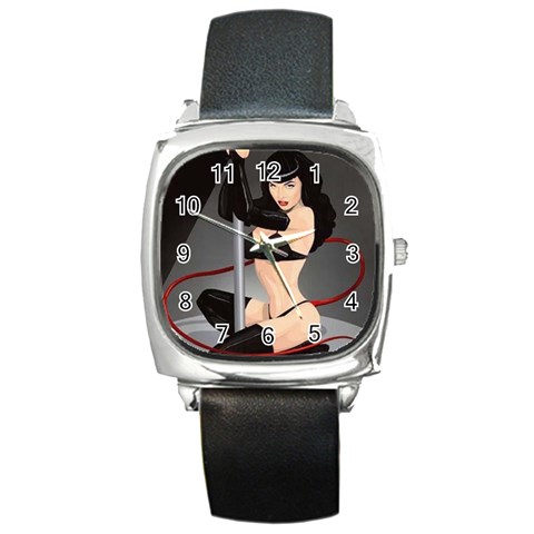 pinupgirls4 Square Metal Watch from ArtsNow.com Front