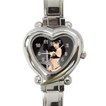 pinupgirls4 Heart Italian Charm Watch