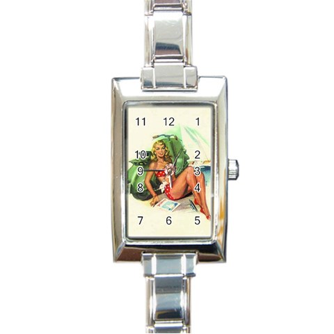 pinup4EE Rectangular Italian Charm Watch from ArtsNow.com Front