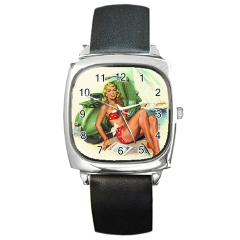 pinup4EE Square Metal Watch from ArtsNow.com Front