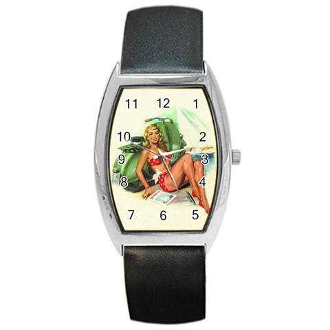 pinup4EE Barrel Style Metal Watch from ArtsNow.com Front