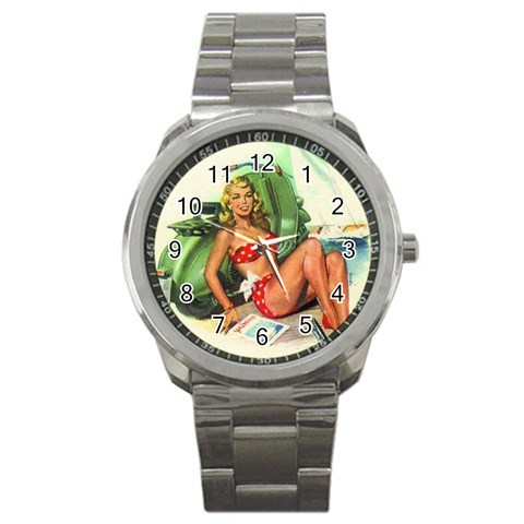 pinup4EE Sport Metal Watch from ArtsNow.com Front