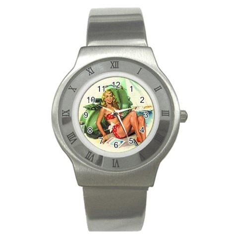 pinup4EE Stainless Steel Watch from ArtsNow.com Front