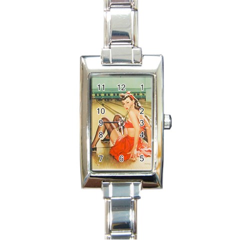 Pin%20Up%20109 Rectangular Italian Charm Watch from ArtsNow.com Front