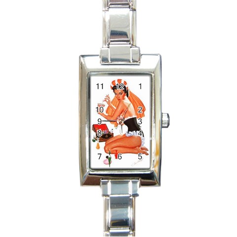 cbr002 Rectangular Italian Charm Watch from ArtsNow.com Front