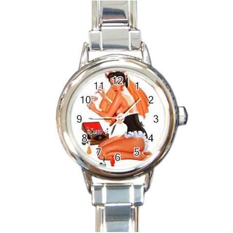 cbr002 Round Italian Charm Watch from ArtsNow.com Front