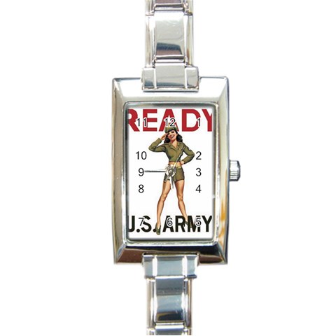 armygirl Rectangular Italian Charm Watch from ArtsNow.com Front