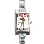 armygirl Rectangular Italian Charm Watch