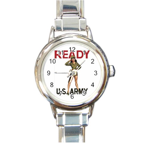 armygirl Round Italian Charm Watch from ArtsNow.com Front