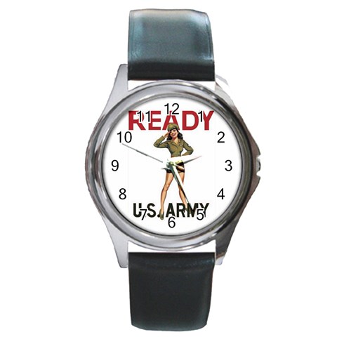 armygirl Round Metal Watch from ArtsNow.com Front