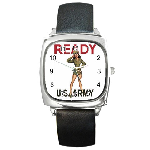 armygirl Square Metal Watch from ArtsNow.com Front