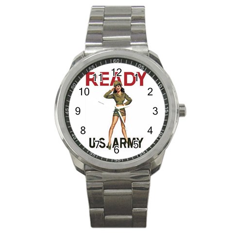 armygirl Sport Metal Watch from ArtsNow.com Front