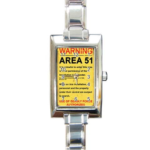 Area51 Rectangular Italian Charm Watch from ArtsNow.com Front