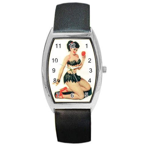 applepinupdecal Barrel Style Metal Watch from ArtsNow.com Front