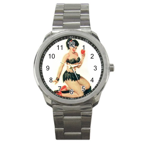 applepinupdecal Sport Metal Watch from ArtsNow.com Front