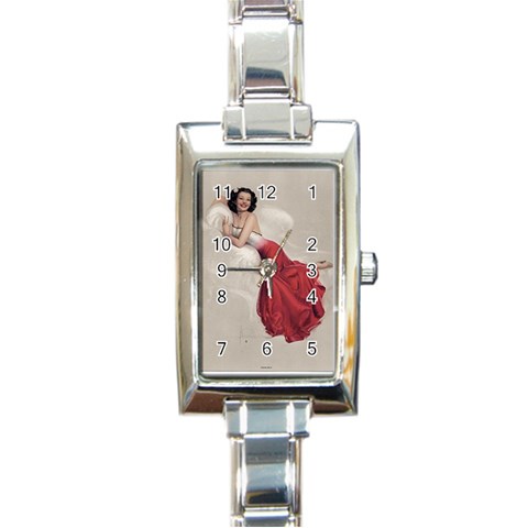 adorable Rectangular Italian Charm Watch from ArtsNow.com Front