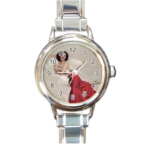 adorable Round Italian Charm Watch from ArtsNow.com Front